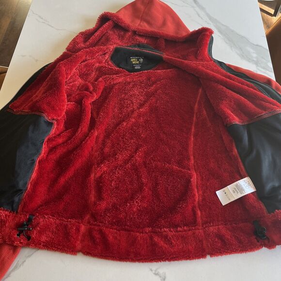 Mountain Hardwear Orange Faux Fur Fleece Jacket Hooded Full Zip Womens Size M - Picture 8 of 16